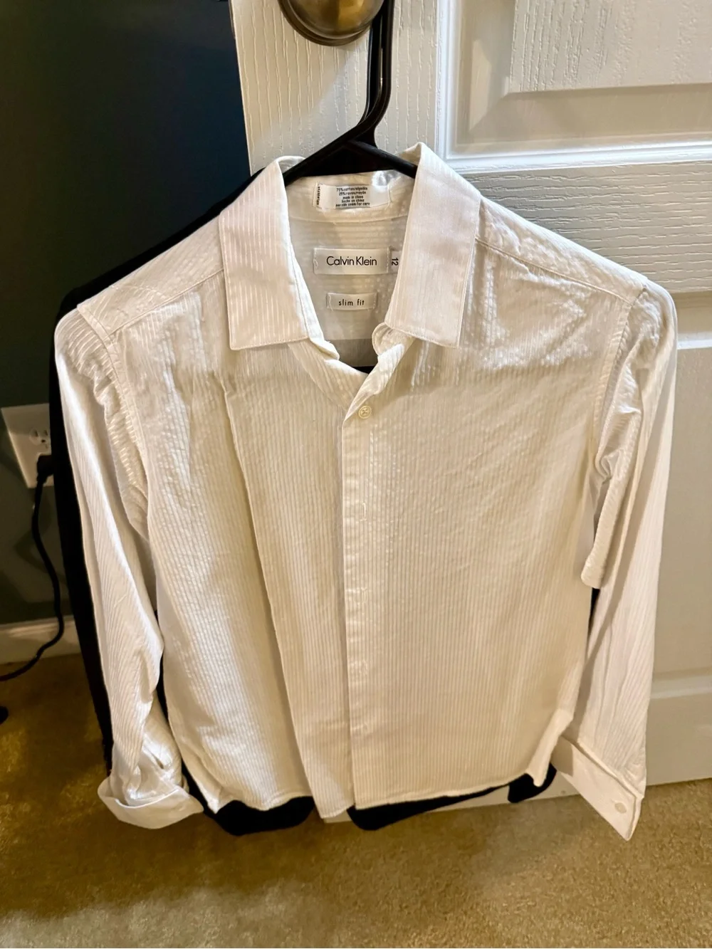 Calvin Klein Black Two-Button Kids Suit with white shirt